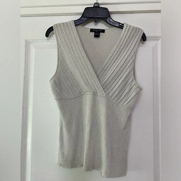 August Silk Cream Sleeveless Blouse - Picture 1 of 5
